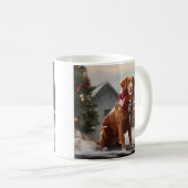 Nova Scotia Eend Toller Hond in Sneeuw Kerstmis Koffiemok (Voorkant rechts)
