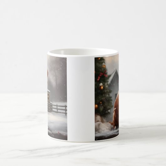 Nova Scotia Eend Toller Hond in Sneeuw Kerstmis Koffiemok (Center)