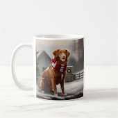 Nova Scotia Eend Toller Hond in Sneeuw Kerstmis Koffiemok (Links)