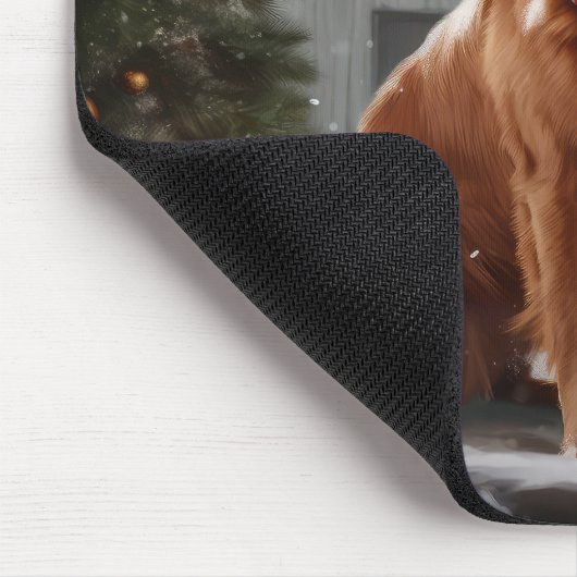 Nova Scotia Eend Toller Hond in Sneeuw Kerstmis Muismat (Hoek)