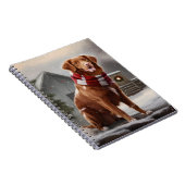 Nova Scotia Eend Toller Hond in Sneeuw Kerstmis Notitieboek (Rechterzijde)