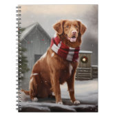 Nova Scotia Eend Toller Hond in Sneeuw Kerstmis Notitieboek (Voorkant)