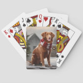 Nova Scotia Eend Toller Hond in Sneeuw Kerstmis Pokerkaarten (Achterkant)
