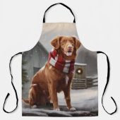 Nova Scotia Eend Toller Hond in Sneeuw Kerstmis Schort (Voorkant)