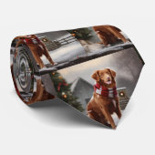 Nova Scotia Eend Toller Hond in Sneeuw Kerstmis Stropdas (Opgerold)