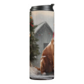 Nova Scotia Eend Toller Hond in Sneeuw Kerstmis Thermosbeker (Gedraaid links)