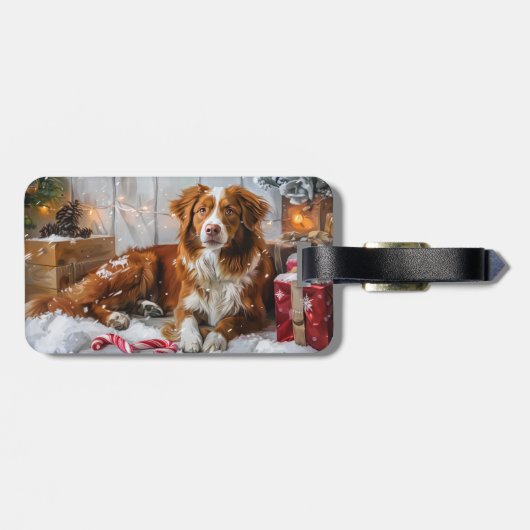 Nova Scotia Eend Toller Hond Kerstfeest Bagagelabel (Achterkant horizontaal)