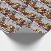 Nova Scotia Eend Toller Hond Kerstfeest Cadeaupapier (Hoek)