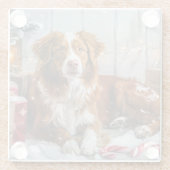 Nova Scotia Eend Toller Hond Kerstfeest Glazen Onderzetter (Achterkant)