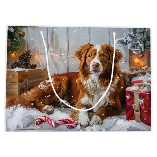 Nova Scotia Eend Toller Hond Kerstfeest Groot Cadeauzakje (Achterkant)