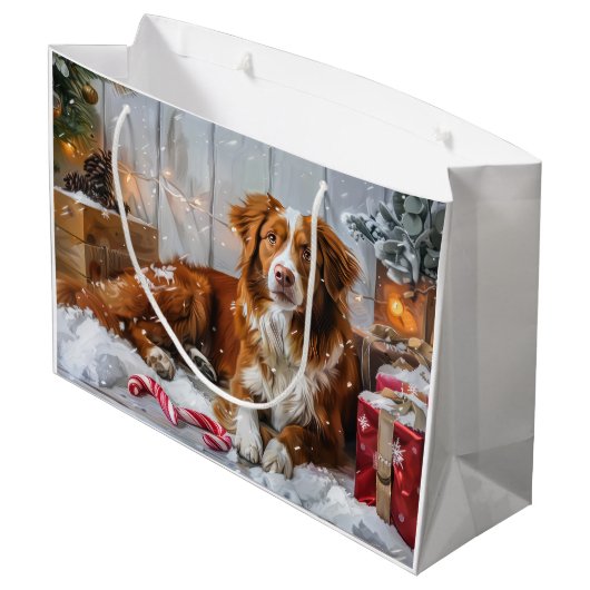 Nova Scotia Eend Toller Hond Kerstfeest Groot Cadeauzakje (Achterkant Gekanteld)