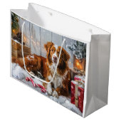 Nova Scotia Eend Toller Hond Kerstfeest Groot Cadeauzakje (Voorkant Gekanteld)