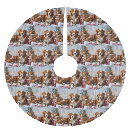 Nova Scotia Eend Toller Hond Kerstfeest Kerstboom Rok (Voorkant)