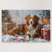 Nova Scotia Eend Toller Hond Kerstfeest Legpuzzel (Horizontaal)