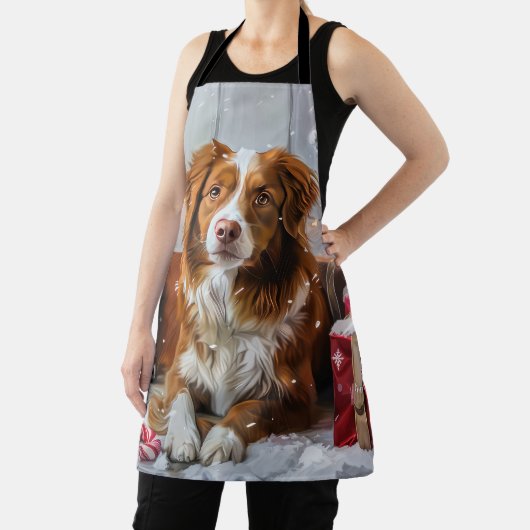 Nova Scotia Eend Toller Hond Kerstfeest Schort (Insitu)