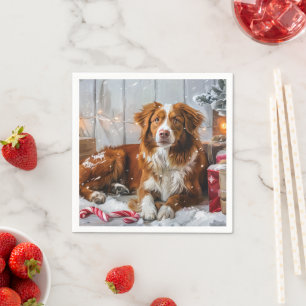 Nova Scotia Eend Toller Hond Kerstfeest Servet