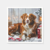 Nova Scotia Eend Toller Hond Kerstfeest Servet (Voorkant)