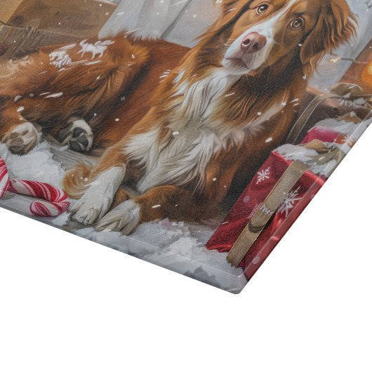 Nova Scotia Eend Toller Hond Kerstfeest Snijplank (Hoek)