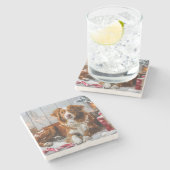 Nova Scotia Eend Toller Hond Kerstfeest Stenen Onderzetter (Zijkant)