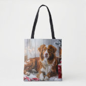 Nova Scotia Eend Toller Hond Kerstfeest Tote Bag (Voorkant)