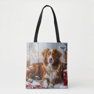 Nova Scotia Eend Toller Hond Kerstfeest Tote Bag
