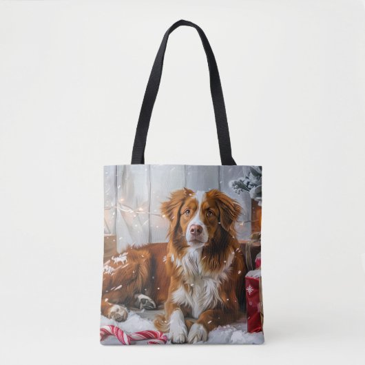 Nova Scotia Eend Toller Hond Kerstfeest Tote Bag (Voorkant)