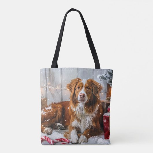 Nova Scotia Eend Toller Hond Kerstfeest Tote Bag (Achterkant)