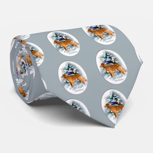 Nova Scotia Eend Toller Kerstcadeaus Stropdas (Opgerold)