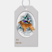 Nova Scotia Eend Toller Kerstmis Cadeaulabel (Voorkant)