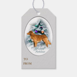 Nova Scotia Eend Toller Kerstmis Cadeaulabel