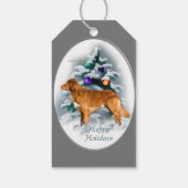 Nova Scotia Eend Toller Kerstmis Cadeaulabel (Achterkant)
