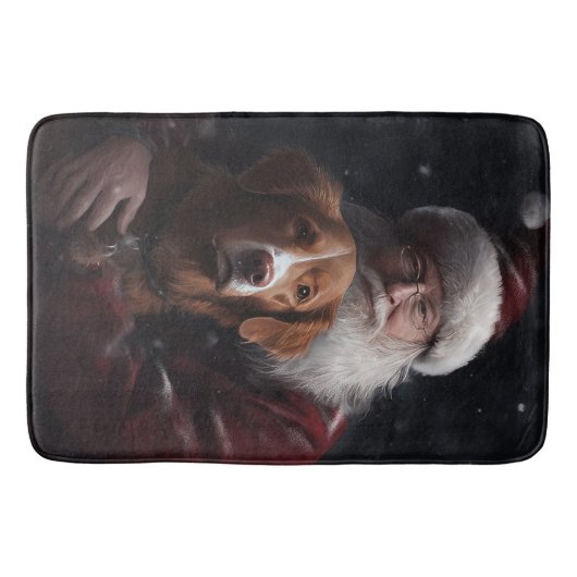 Nova Scotia Eend Toller Met Sinterklaas Feestelijk Badmat (Voorkant)