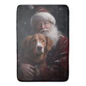 Nova Scotia Eend Toller Met Sinterklaas Feestelijk Badmat (Voorkant Verticaal)