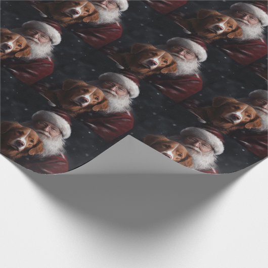 Nova Scotia Eend Toller Met Sinterklaas Feestelijk Cadeaupapier (Hoek)