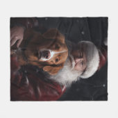 Nova Scotia Eend Toller Met Sinterklaas Feestelijk Fleece Deken (Voorkant (Horizontaal))