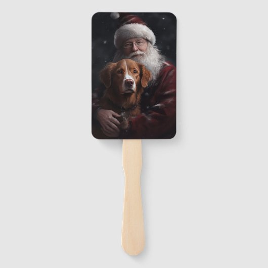 Nova Scotia Eend Toller Met Sinterklaas Feestelijk Handwaaier (Achterkant)