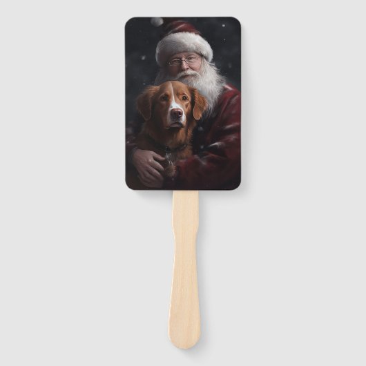 Nova Scotia Eend Toller Met Sinterklaas Feestelijk Handwaaier (Voorkant)