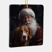 Nova Scotia Eend Toller Met Sinterklaas Feestelijk Keramisch Ornament (Rechts)