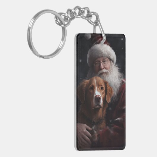 Nova Scotia Eend Toller Met Sinterklaas Feestelijk Sleutelhanger (Voorkant Links)