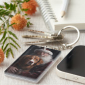 Nova Scotia Eend Toller Met Sinterklaas Feestelijk Sleutelhanger (Voorkant Rechts)