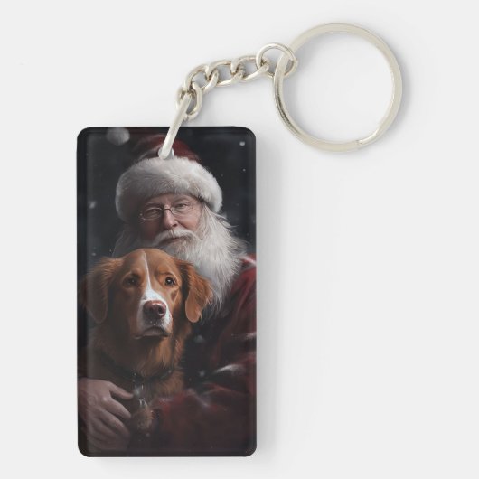 Nova Scotia Eend Toller Met Sinterklaas Feestelijk Sleutelhanger (achterkant)