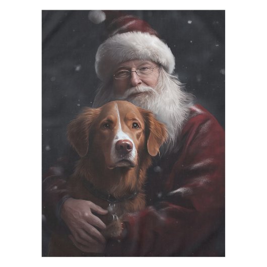 Nova Scotia Eend Toller Met Sinterklaas Feestelijk Tafelkleed (Voorkant)