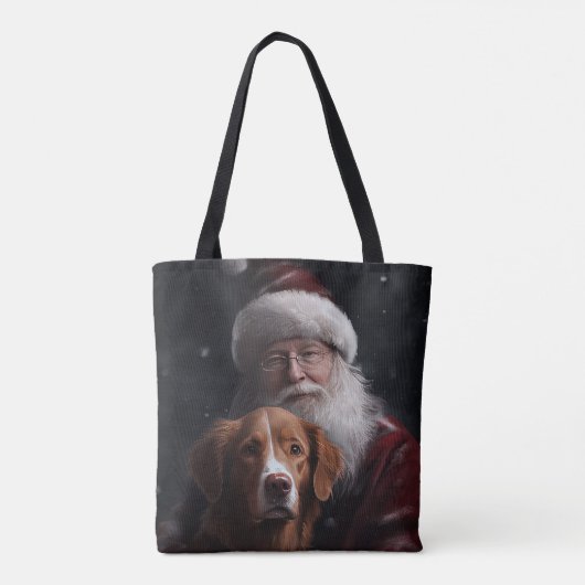 Nova Scotia Eend Toller Met Sinterklaas Feestelijk Tote Bag (Achterkant)