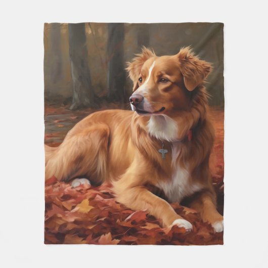 Nova Scotia eendendrager in de herfst laat Herfst Fleece Deken (Voorkant)