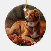 Nova Scotia eendendrager in de herfst laat Herfst Keramisch Ornament (Voorkant)