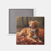 Nova Scotia eendendrager in de herfst laat Herfst Magneet (Voorkant / Achterkant)