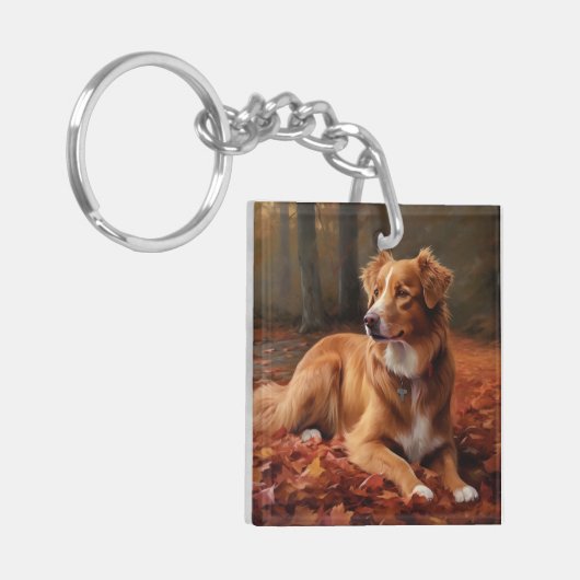 Nova Scotia eendendrager in de herfst laat Herfst Sleutelhanger (Voorkant Links)