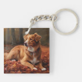 Nova Scotia eendendrager in de herfst laat Herfst Sleutelhanger (Achterkant)