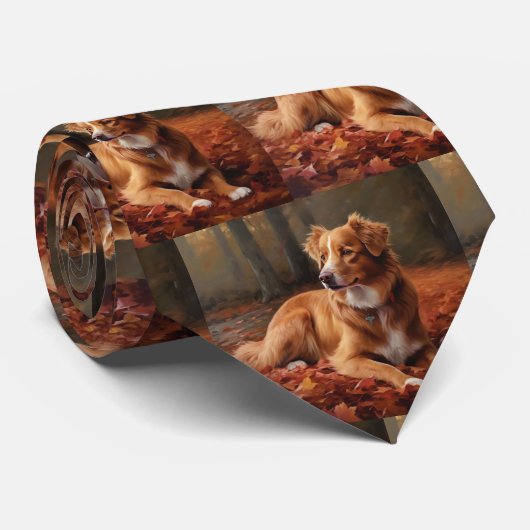 Nova Scotia eendendrager in de herfst laat Herfst Stropdas (Opgerold)