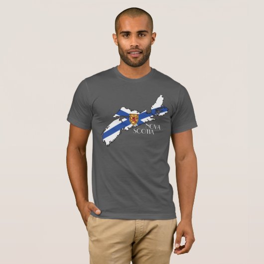 Nova Scotia Flag-Map T-shirt (Voorkant volledig)